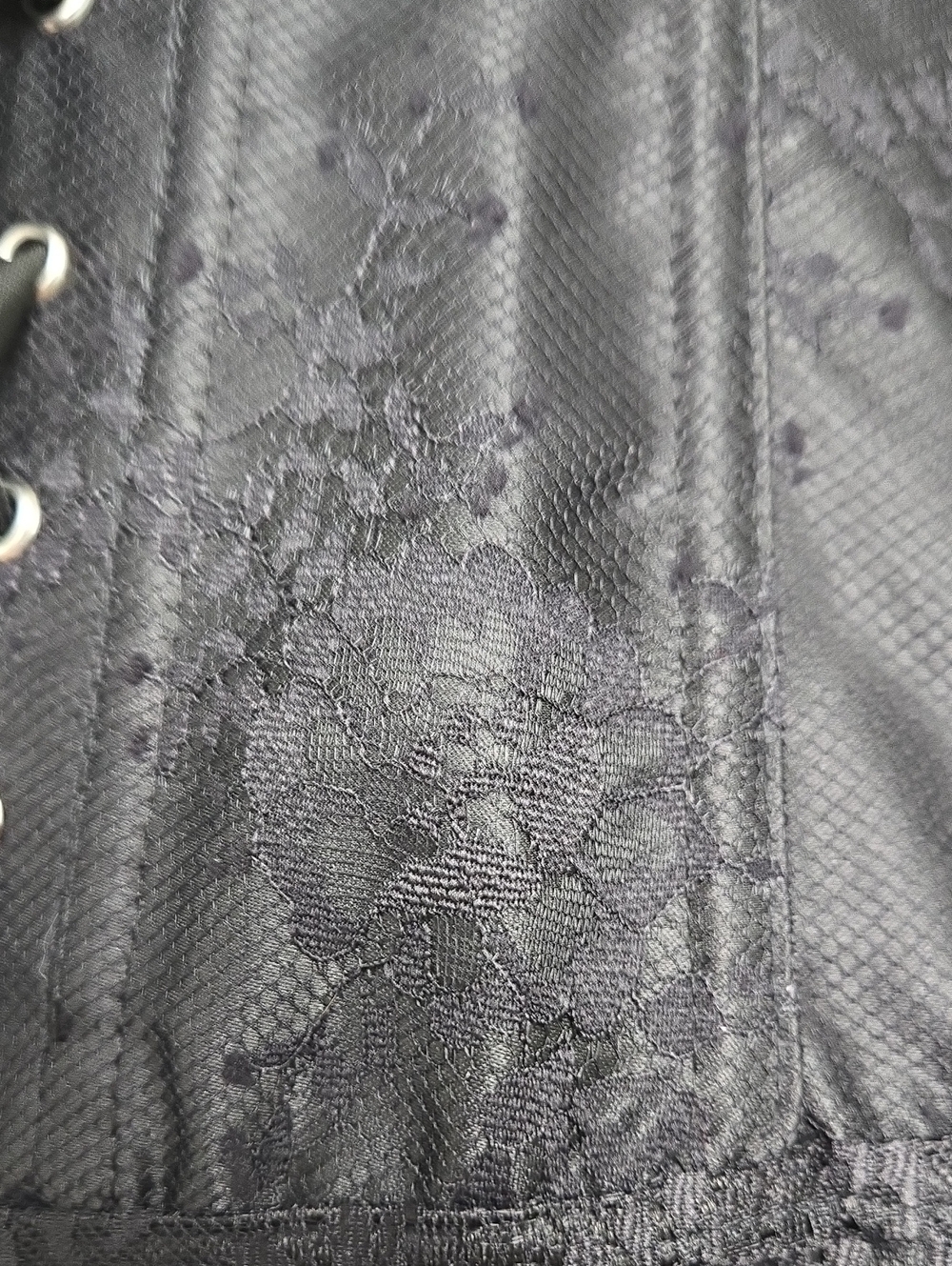 Black Lace Off-Shoulder Corset Top XL - Picture 6 of 7